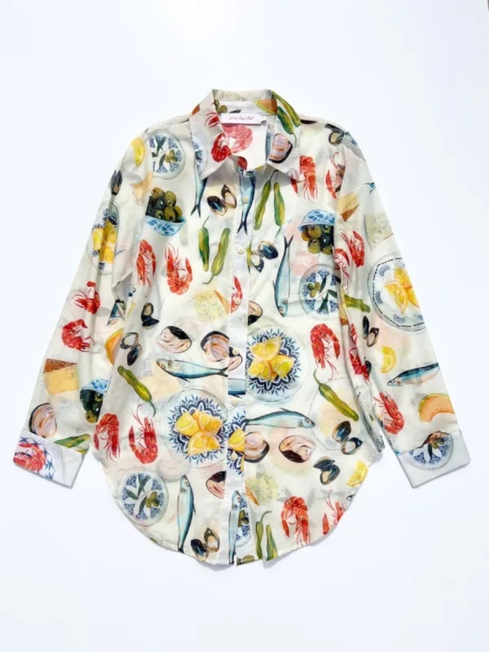 Lisa Says Gah Tessa shirt, Tapas print, large